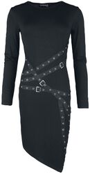 Dress with straps, eyelets and buckles, Gothicana by EMP, Robe courte