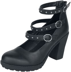 High heels with straps and rivets, Gothicana by EMP, Talons hauts