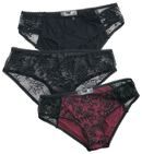 Ladies Panty - Lot de 3, Black Premium by EMP, Sous-vêtement