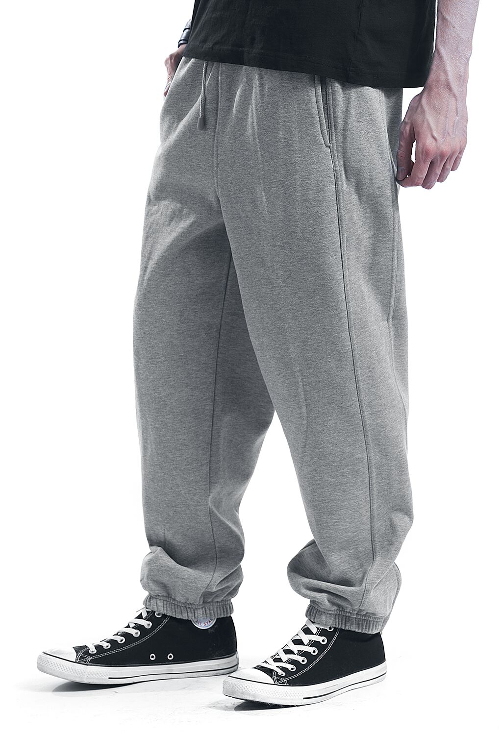 Pantalon De Jogging Fuseau Urban Classics - Gris Et Noir - Taille Regular - Neuf étiqueté