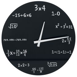 Mathematics Glass Wall-Clock