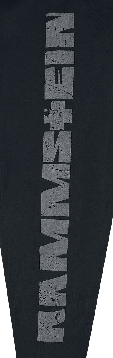 Sweat à Capuche Rammstein Officiel - Croix Blanche Imprimé Devant/dos - Noir 65% Coton