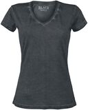 V-Neck Shirt, Black Premium by EMP, T-Shirt Manches courtes