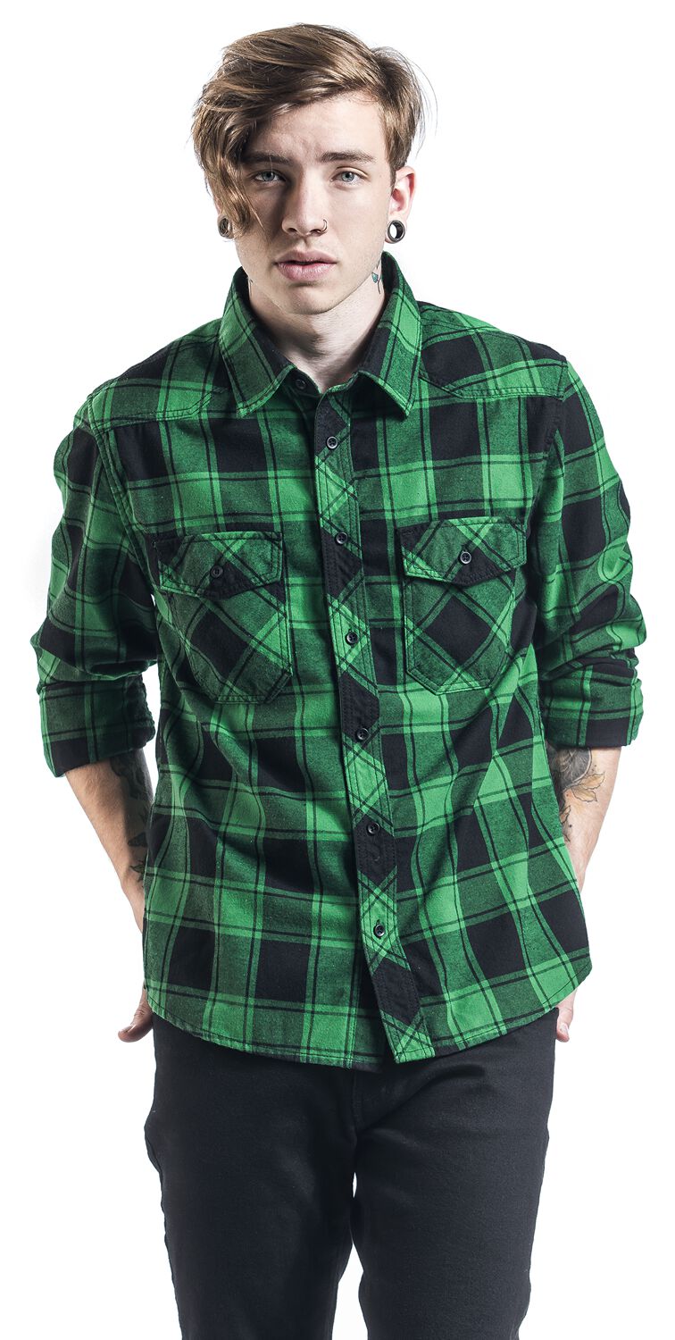 Chemise Décontractée à Carreaux à Manches Longues Pour Hommes
