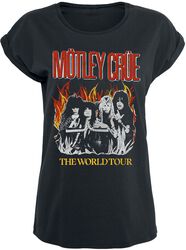Vintage World Tour Flames, Mötley Crüe, T-Shirt Manches courtes