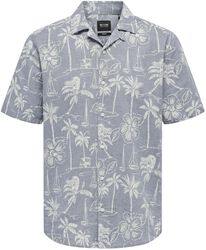 ONSCaiden Reg Hawaii AOP Linen, ONLY and SONS, Chemise manches courtes