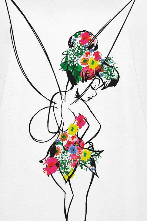 Fée Clochette - Flower Power, Peter Pan T-Shirt Manches courtes