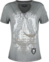 T-Shirt Gris Avec Découpe & Imprimé Tigre