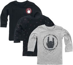 Kids’ set of three grey/black long-sleeved shirts, Collection EMP Stage, Manches longues