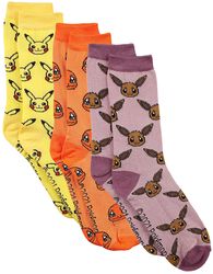 Pikachu Charmander Eevee socks, Pokémon, Chaussettes