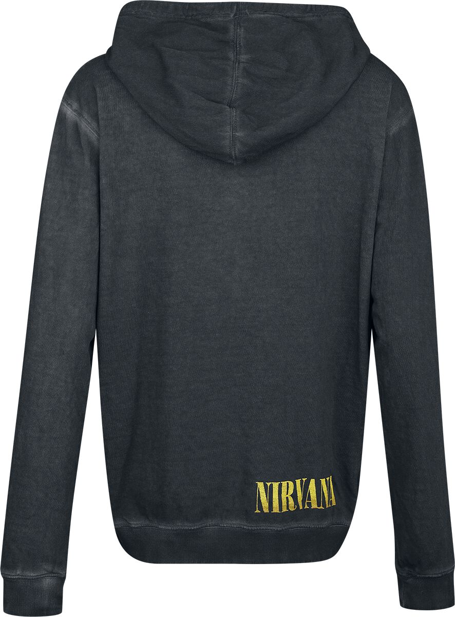 Sweat à Capuche Homme Nirvana - Kurt Cobain Smiley - Gris - Taille M - Hattree