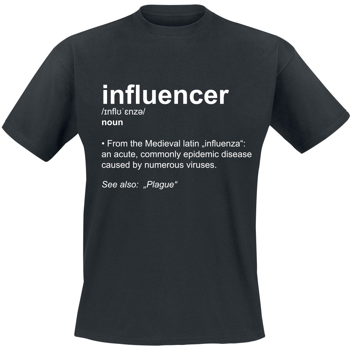 Definition Influencer Slogans T Shirt Manches Courtes EMP