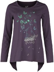Long-sleeved shirt with galaxy butterfly print, Full Volume by EMP, T-shirt manches longues