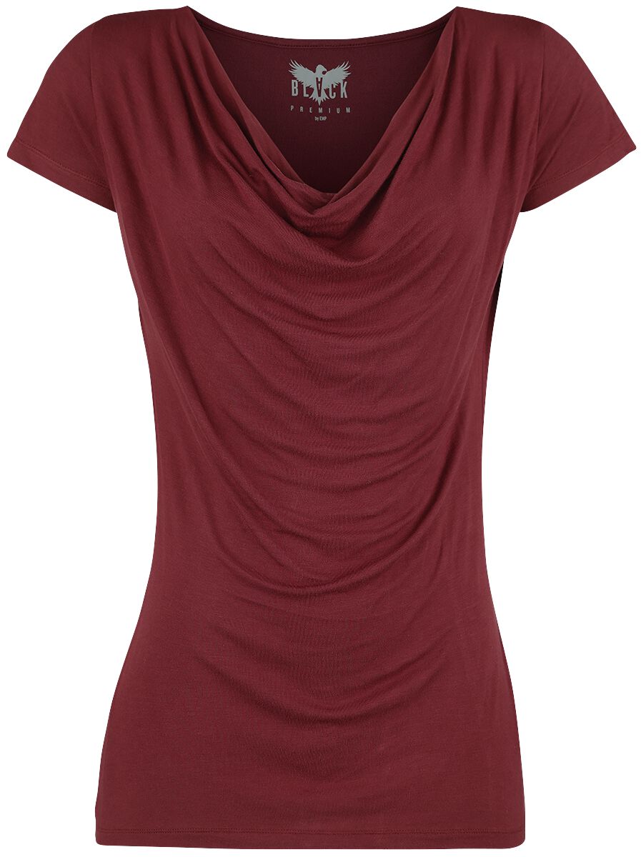 Black Premium By EMP T-shirt Donna Bordeaux - Maglietta Rock In Cotone Con Scollo Rotondo, Vestibilità Regular - Esclusiva EMP