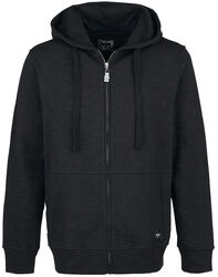 Veste À Capuche Mélangée, Black Premium by EMP, Sweat-shirt zippé à capuche